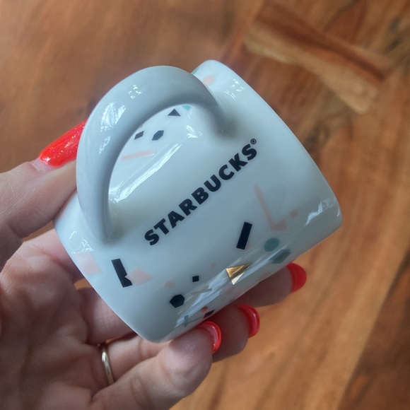 Starbucks espresso cup mini mug 3 oz white gold confetti joy celebration rare - Picture 7 of 10